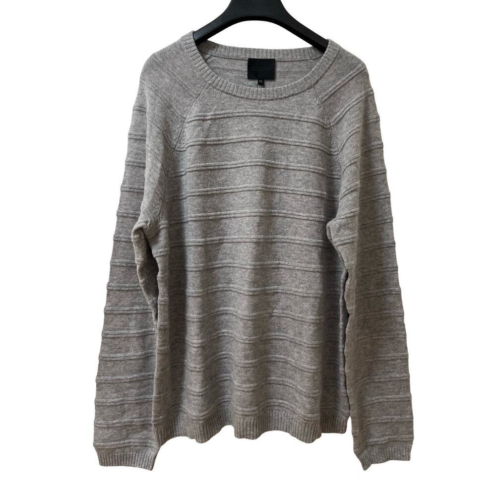 Quinn Mens Wool Cashmere Crew Neck Sweater Size XXL Gray Quiet Luxury Preppy NWT